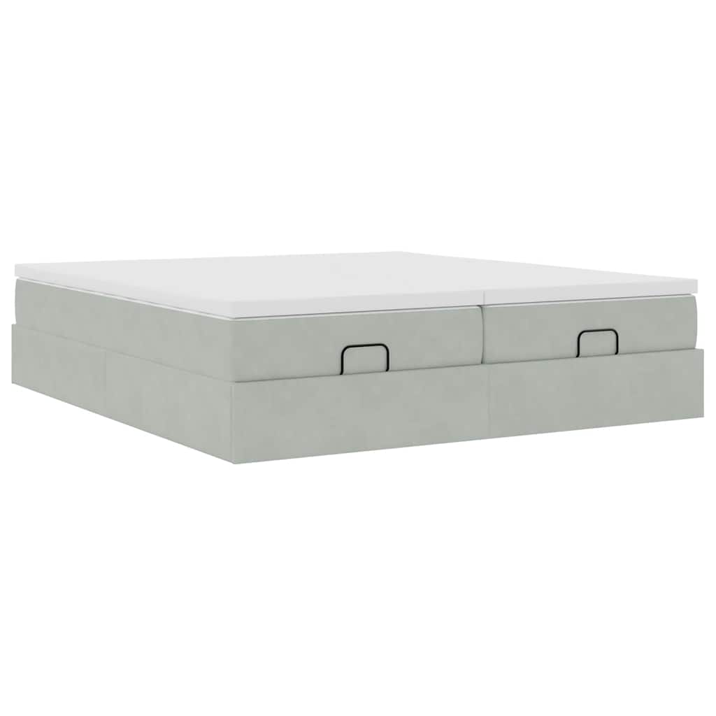 Struttura Letto Pouf con Materassi 200x200 cm Velluto