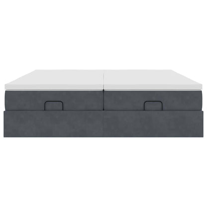 Struttura Letto Pouf con Materassi 200x200 cm Velluto - homemem39