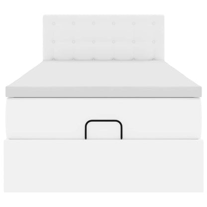 Letto Pouf con Materasso Bianco 80x200 cm Similpelle