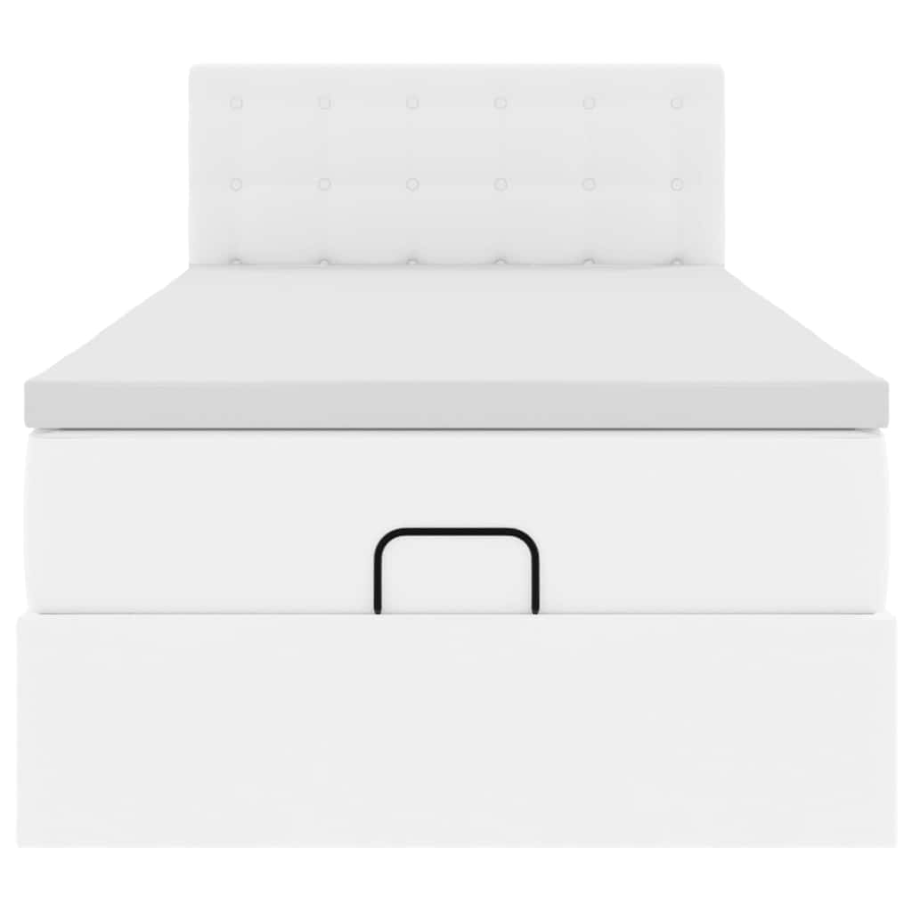 Letto Pouf con Materasso Bianco 90x190 cm Similpelle | homemem39