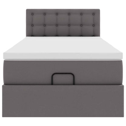 Letto Pouf con Materasso Grigio 90x190 cm Similpelle | homemem39