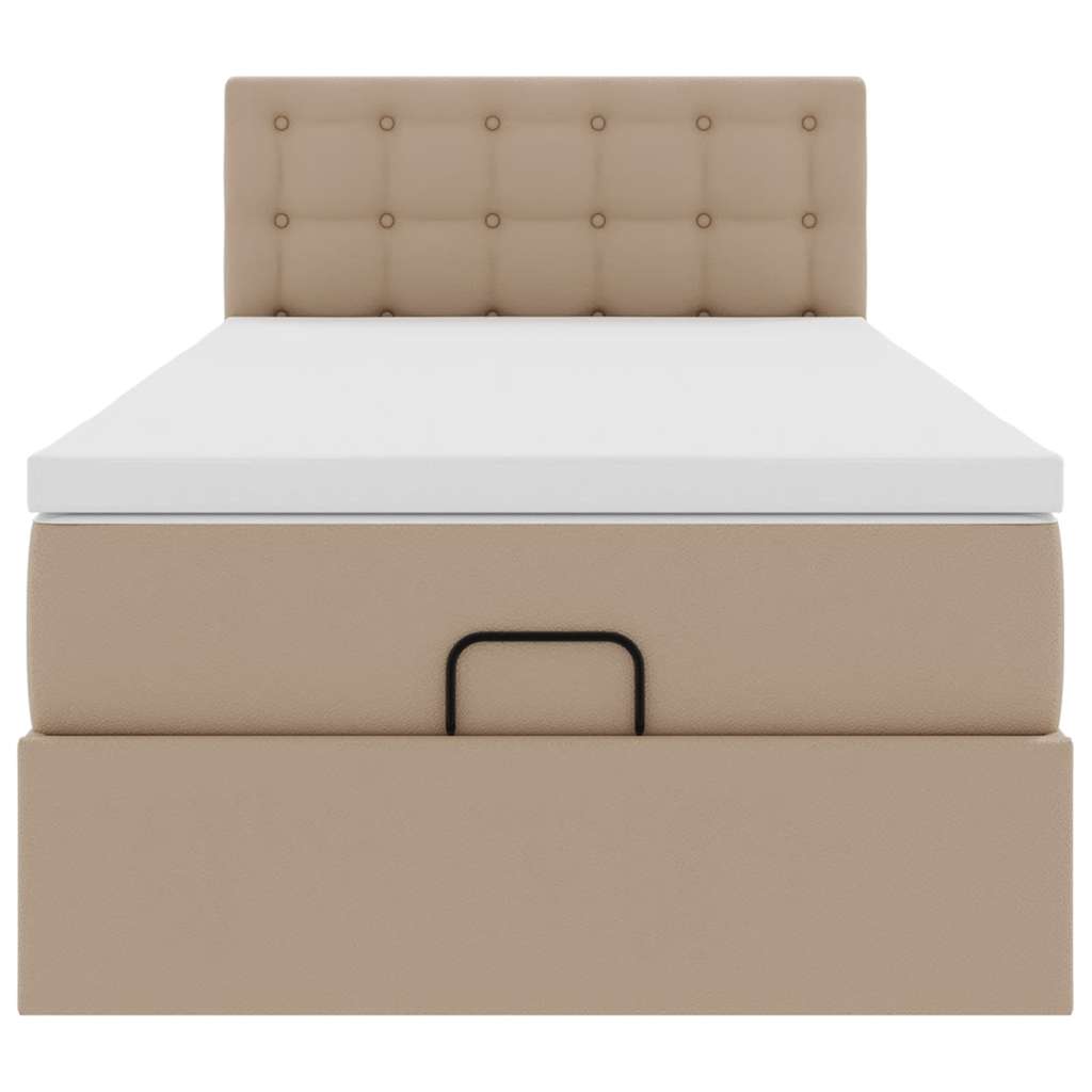 Letto Pouf con Materasso Cappucino 90x190 cm Similpelle