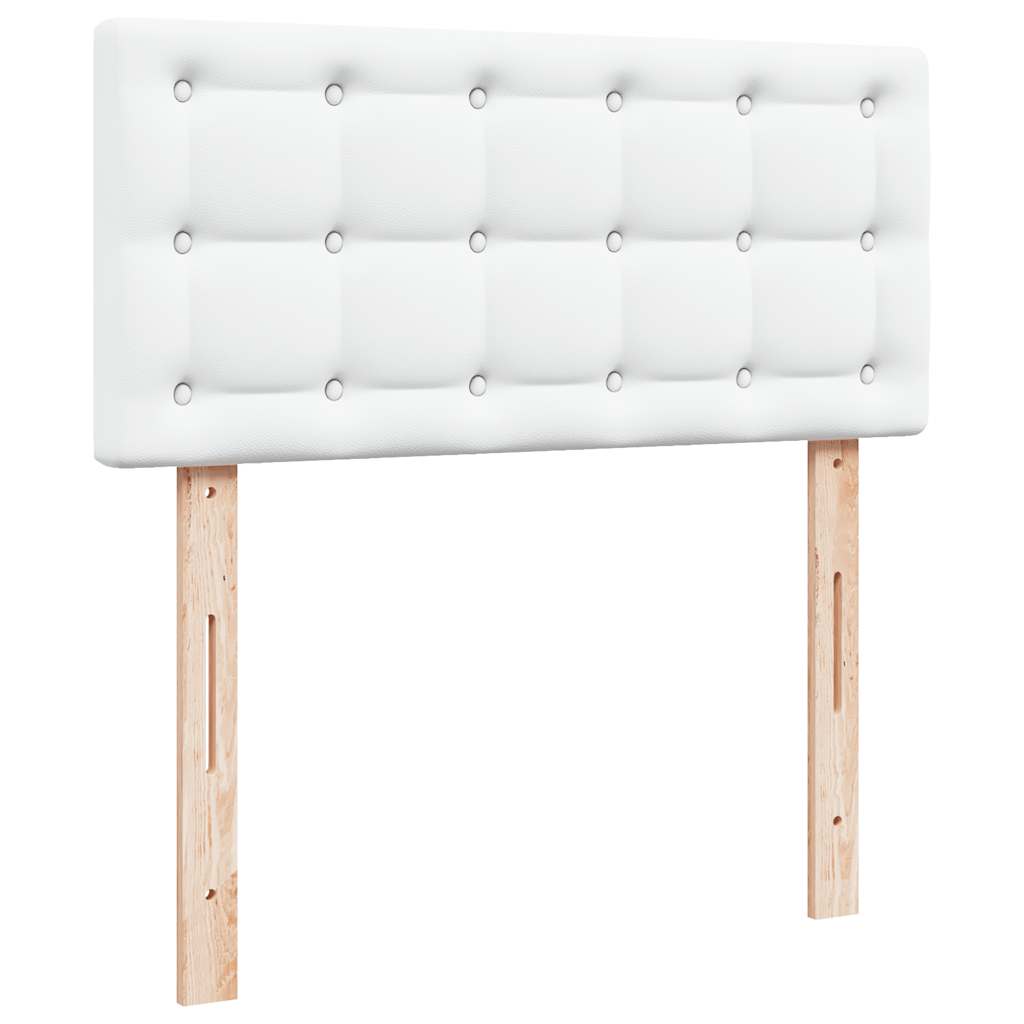 Letto Pouf con Materasso Bianco 90x200 cm Similpelle