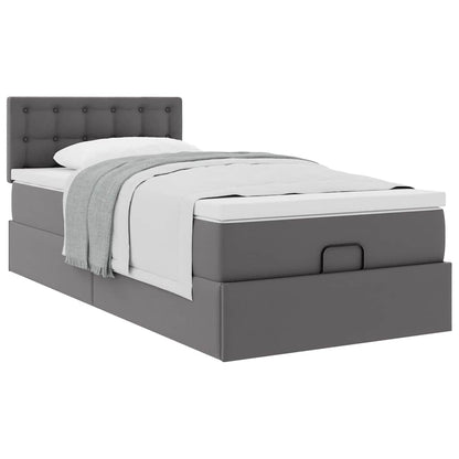 Letto Pouf con Materasso Grigio 90x200 cm Similpelle | homemem39