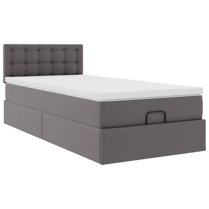 Letto Pouf con Materasso Grigio 90x200 cm Similpelle | homemem39