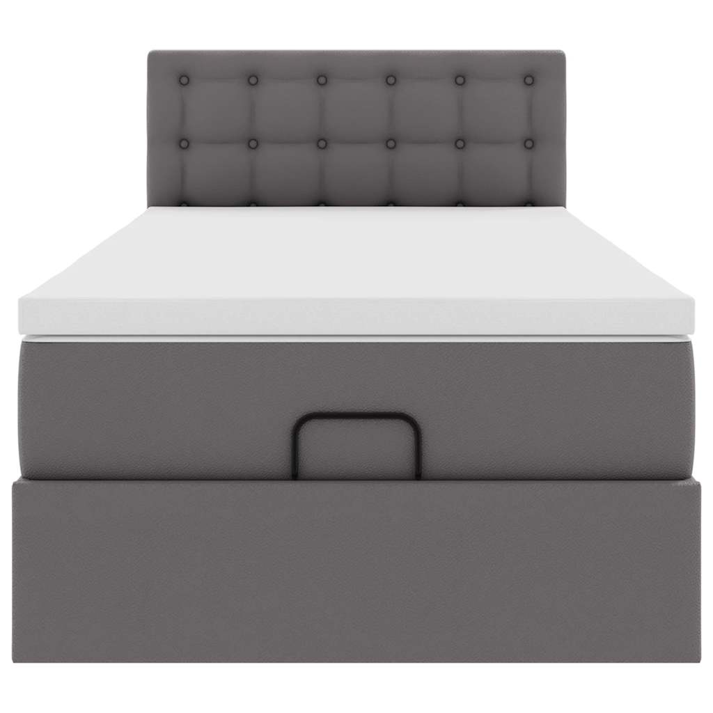 Letto Pouf con Materasso Grigio 90x200 cm Similpelle | homemem39