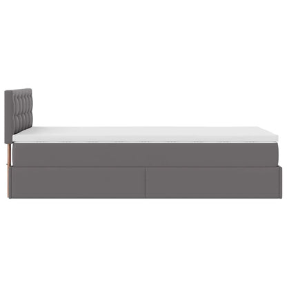 Letto Pouf con Materasso Grigio 90x200 cm Similpelle | homemem39