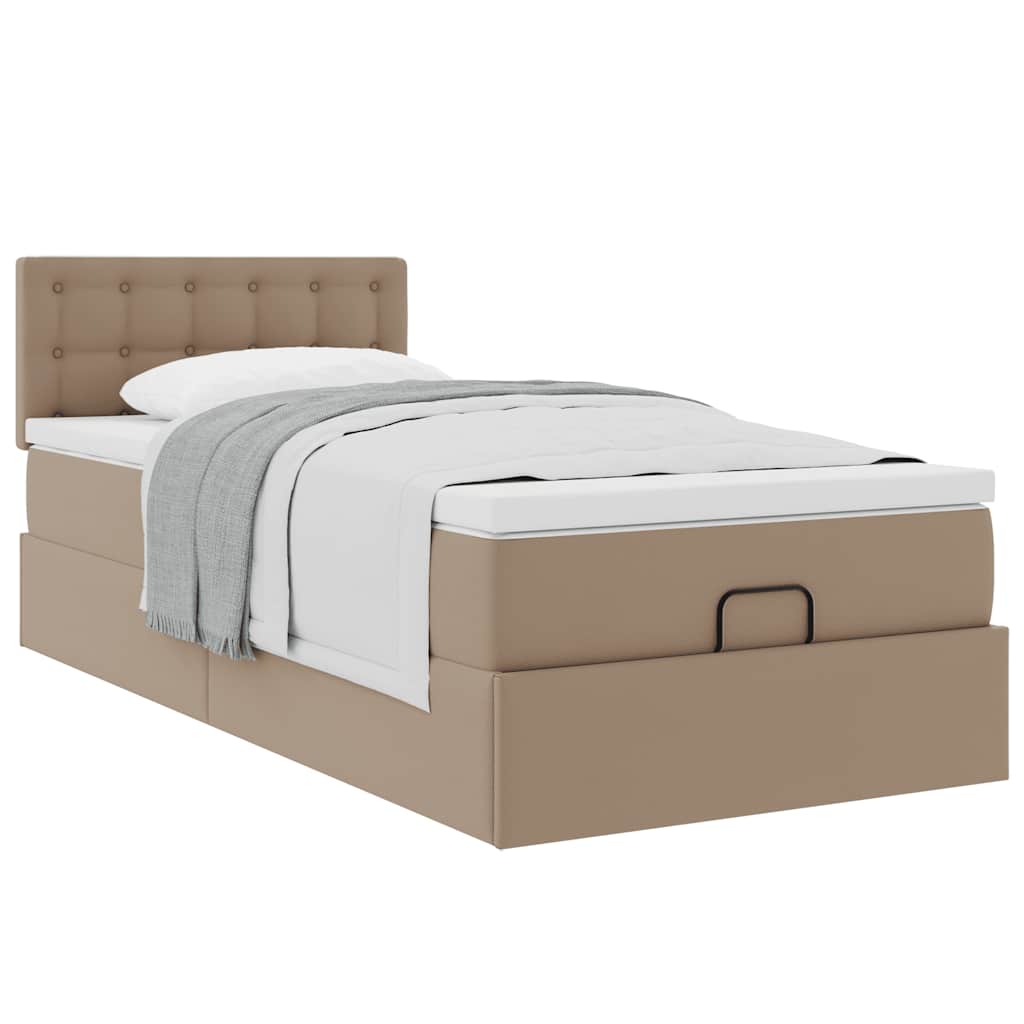 Letto Pouf con Materasso Cappucino 90x200 cm Similpelle | homemem39