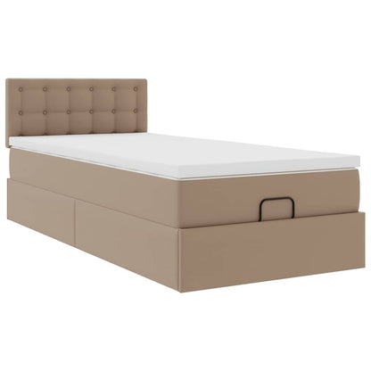 Letto Pouf con Materasso Cappucino 90x200 cm Similpelle | homemem39