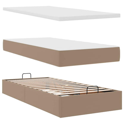 Letto Pouf con Materasso Cappucino 90x200 cm Similpelle | homemem39