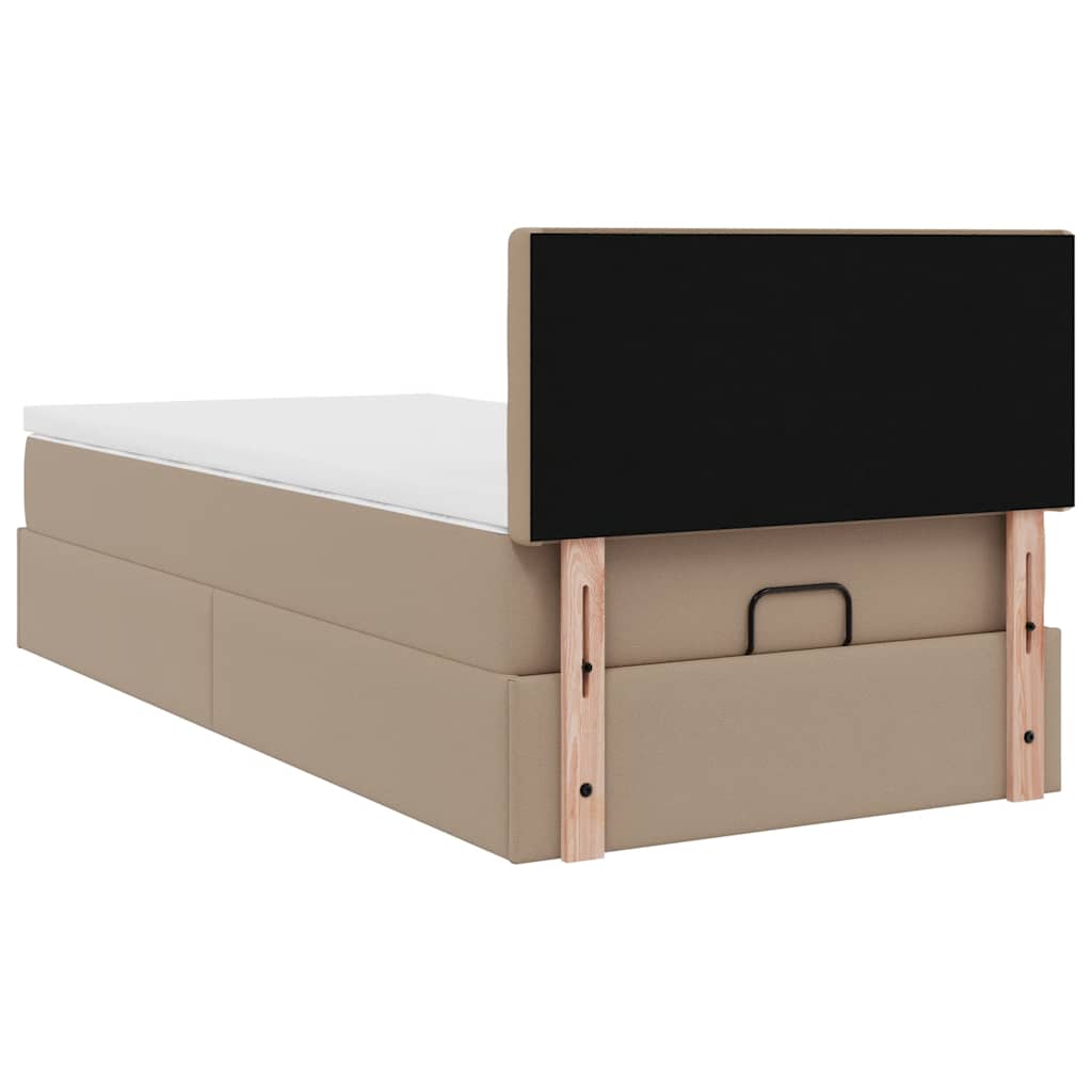 Letto Pouf con Materasso Cappucino 90x200 cm Similpelle | homemem39