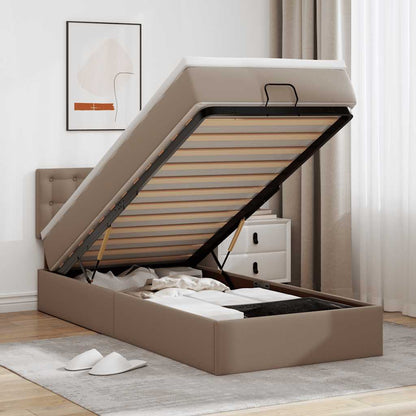 Letto Pouf con Materasso Cappucino 90x200 cm Similpelle | homemem39