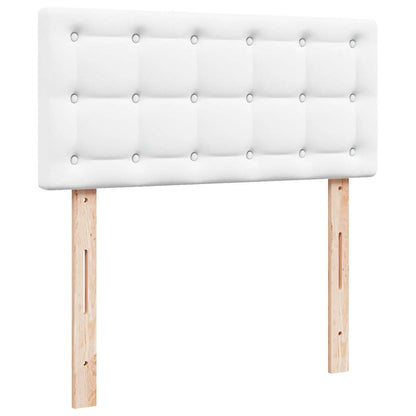 Letto Pouf con Materasso Bianco 100x200 cm Similpelle