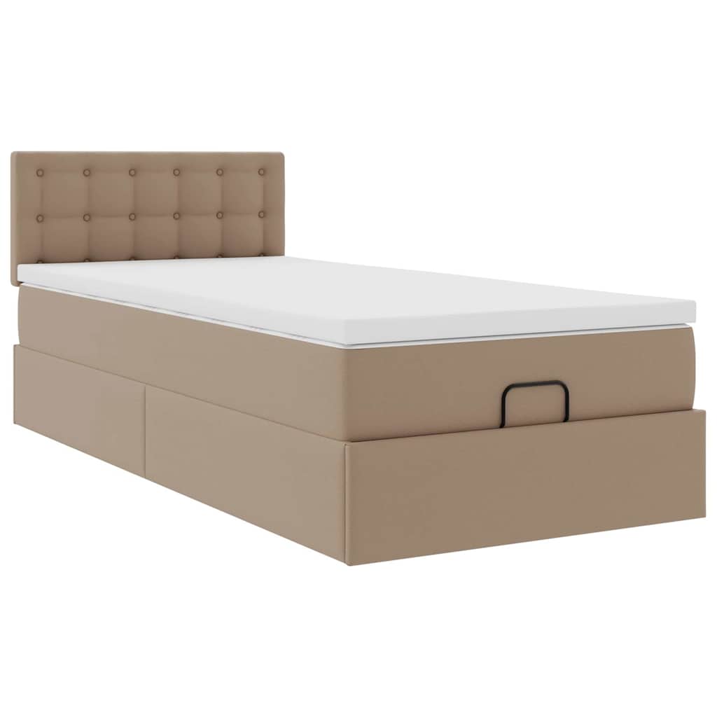 Letto Pouf con Materasso Cappucino 100x200 cm Similpelle | homemem39