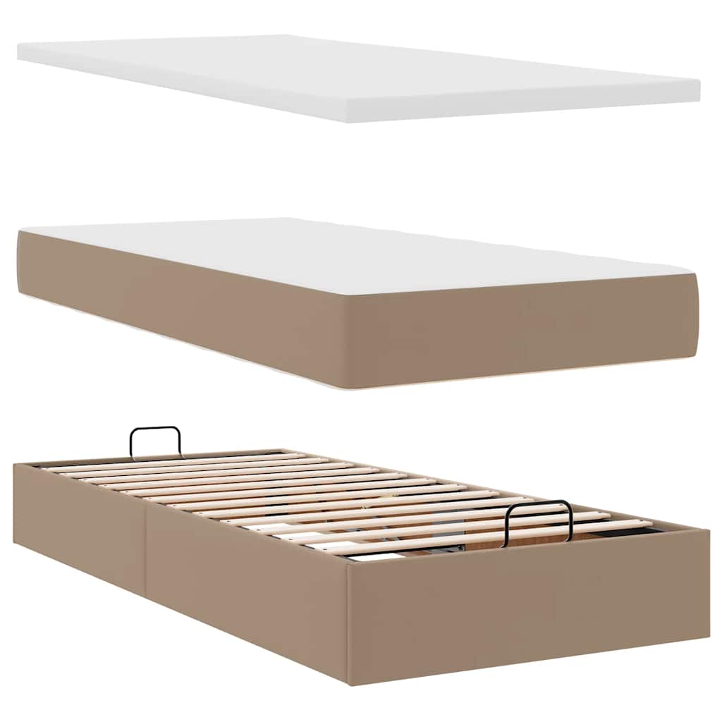Letto Pouf con Materasso Cappucino 100x200 cm Similpelle | homemem39