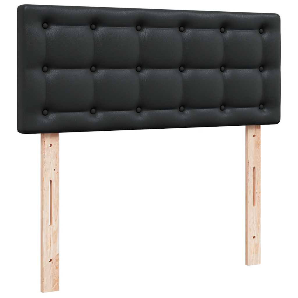 Struttura Letto Pouf con Materasso Nero 120x190 cm Similpelle - homemem39