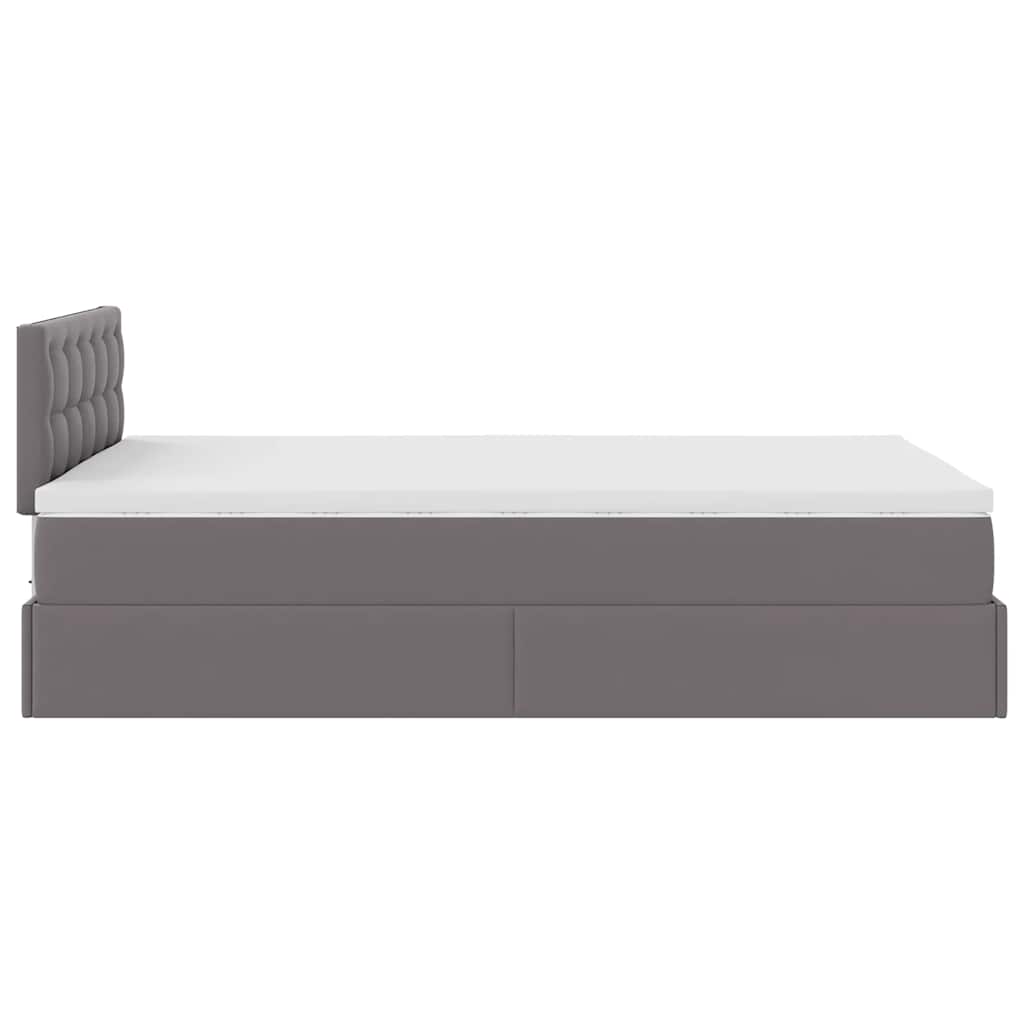 Struttura Letto Pouf con Materasso Grigio 120x190 cm Similpelle | homemem39
