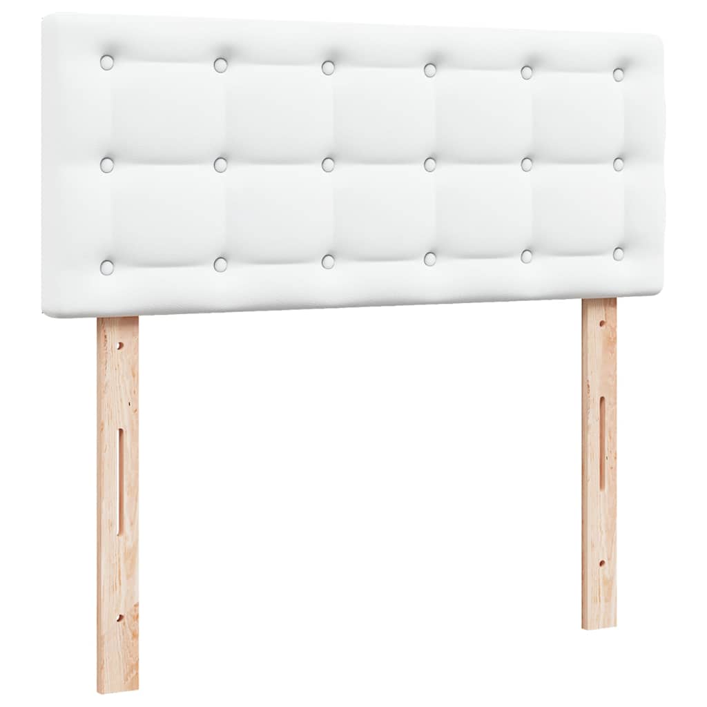 Struttura Letto Pouf con Materasso Bianco 120x200 cm Similpelle | homemem39