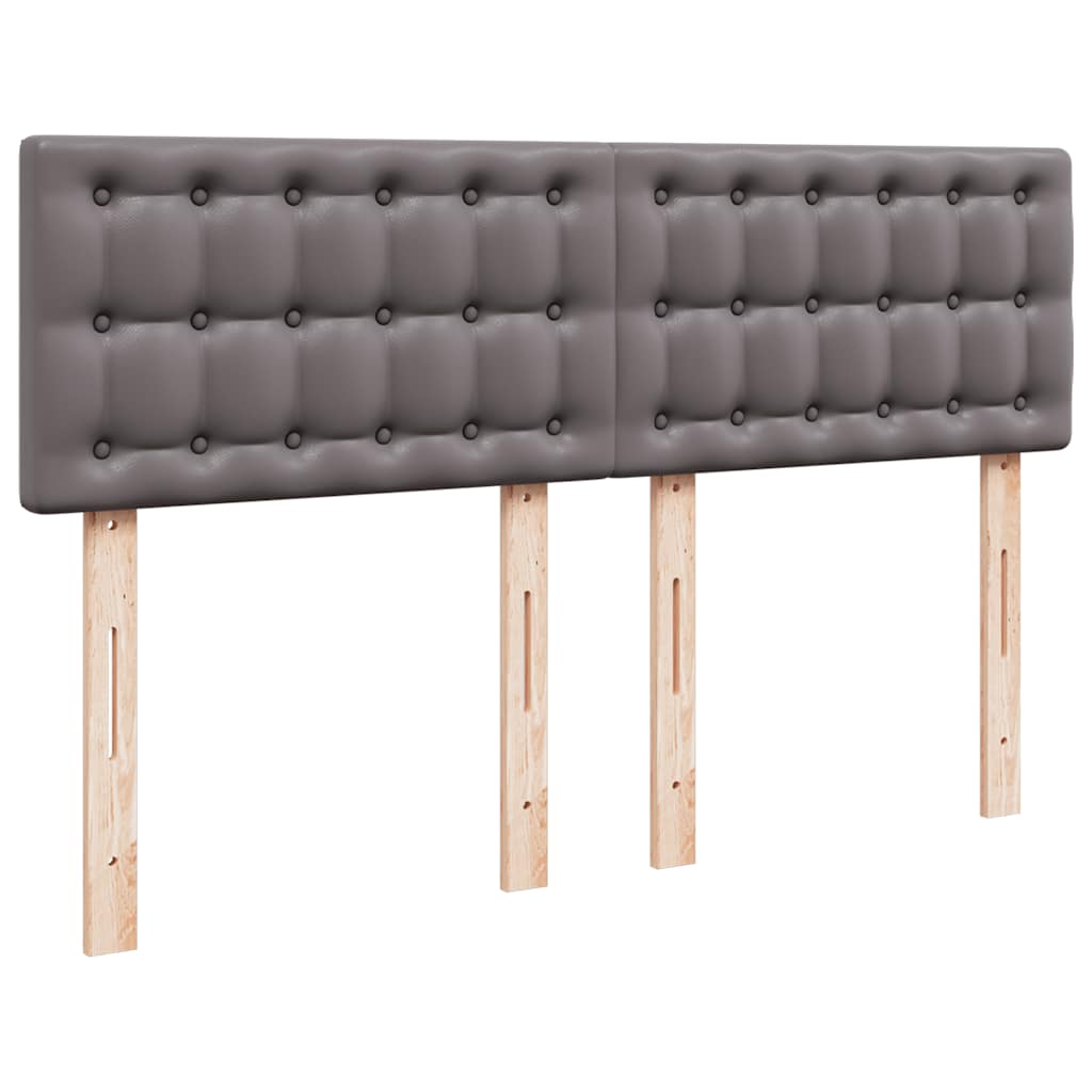 Struttura Letto Pouf con Materasso Grigio 140x190 cm Similpelle