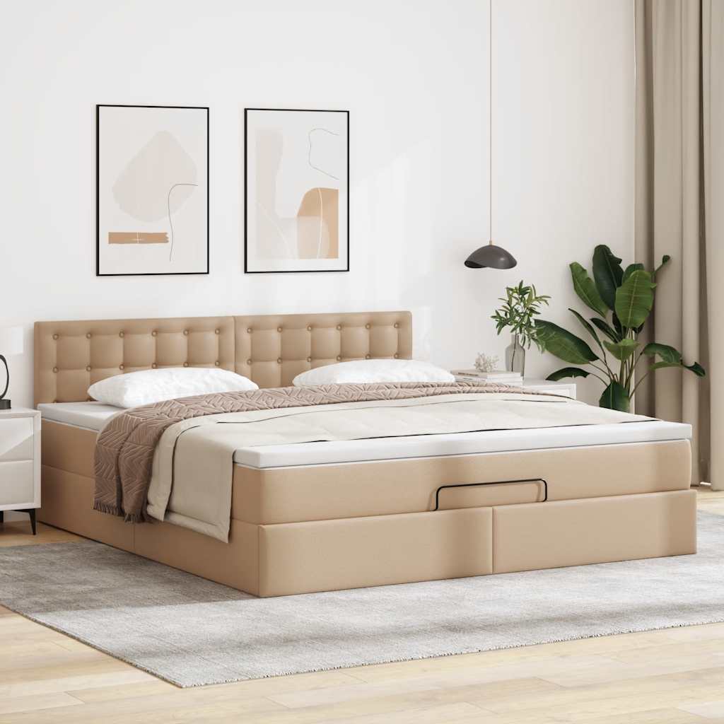 Struttura Letto Pouf con Materasso 140x190 cm Similpelle | homemem39
