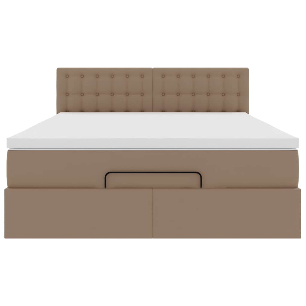 Struttura Letto Pouf con Materasso 140x190 cm Similpelle | homemem39