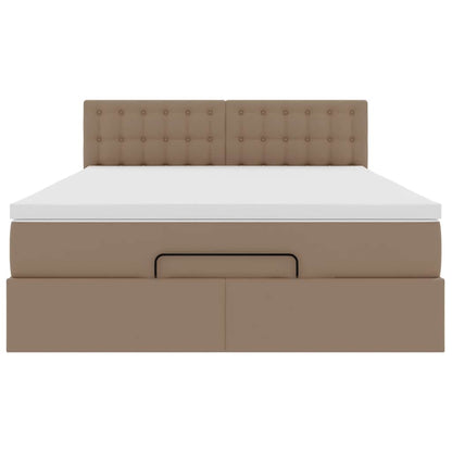 Struttura Letto Pouf con Materasso 140x190 cm Similpelle | homemem39