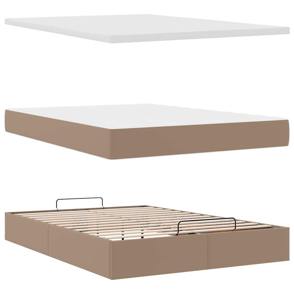 Struttura Letto Pouf con Materasso 140x200 cm Similpelle | homemem39