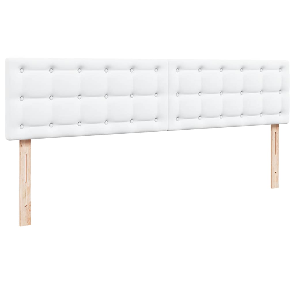 Struttura Letto Pouf con Materasso Bianco 160x200 cm Similpelle