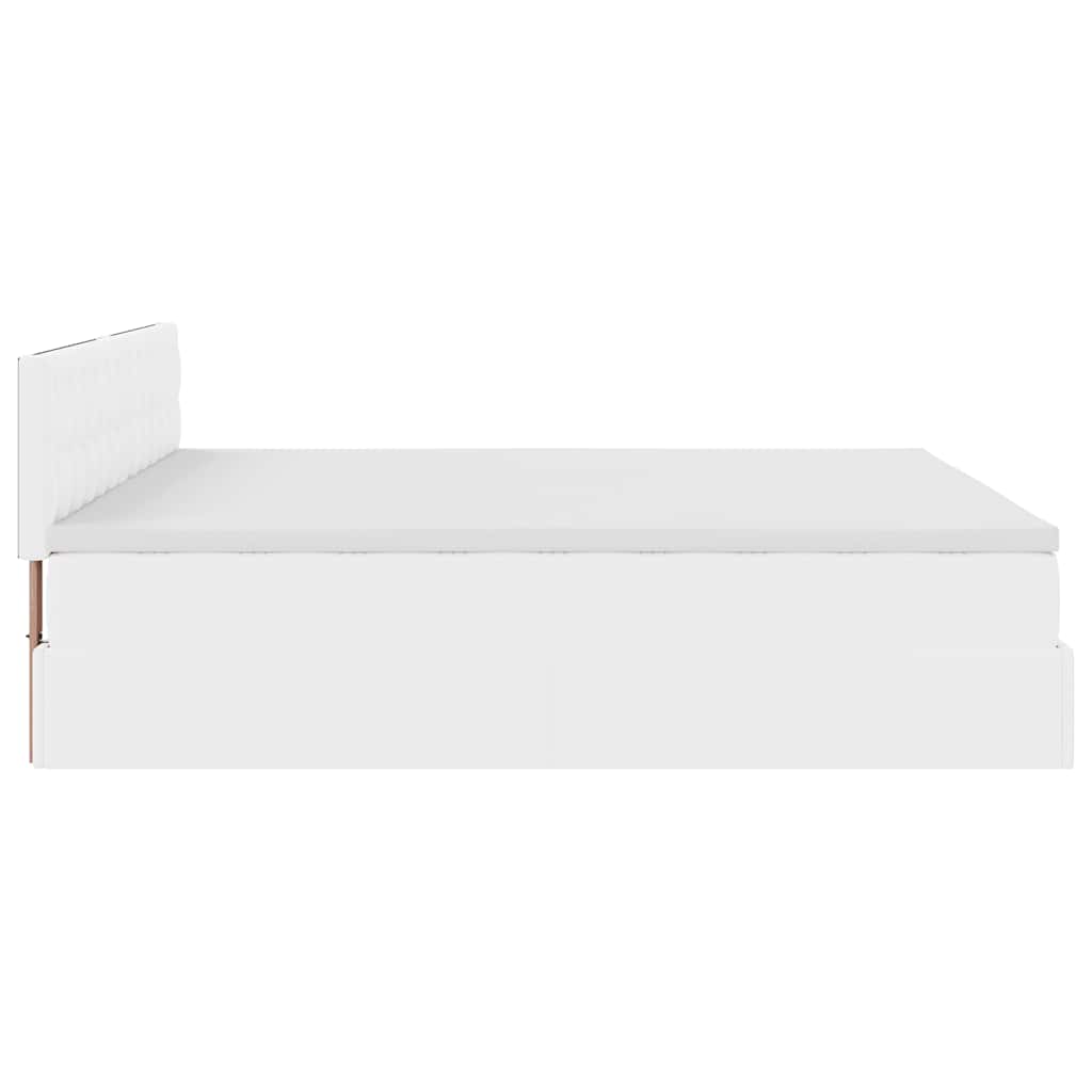 Struttura Letto Pouf con Materasso Bianco 180x200 cm Similpelle | homemem39