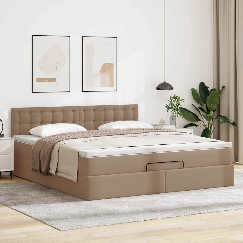 Struttura Letto Pouf con Materasso 180x200 cm Similpelle | homemem39