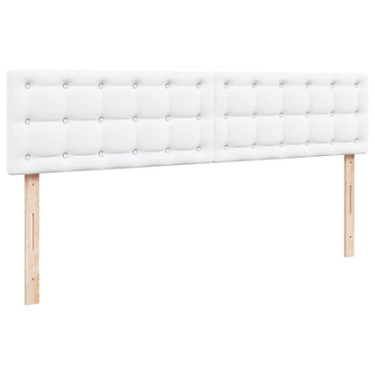 Struttura Letto Pouf con Materassi Bianco 200x200 cm Similpelle