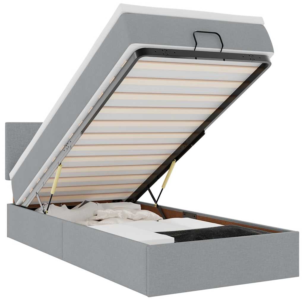 Struttura Letto Pouf con Materasso 80x200 cm in Tessuto