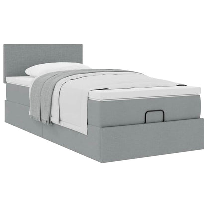 Struttura Letto Pouf con Materasso 90x190 cm in Tessuto | homemem39