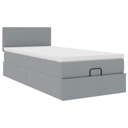 Struttura Letto Pouf con Materasso 90x190 cm in Tessuto | homemem39