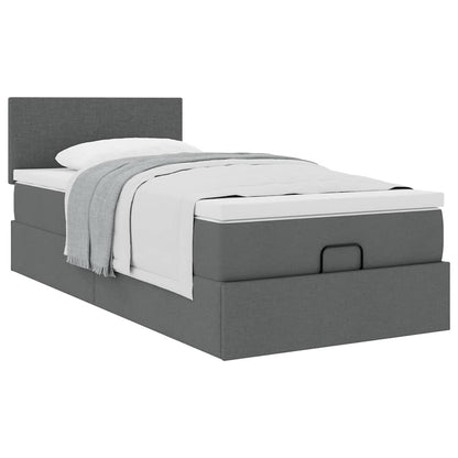 Struttura Letto Pouf con Materasso 90x190 cm in Tessuto | homemem39
