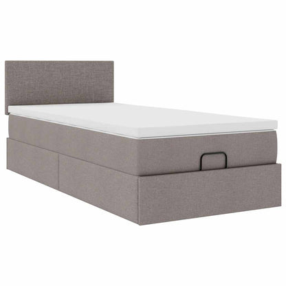 Struttura Letto Pouf con Materasso Tortora 90x190 cm in Tessuto | homemem39