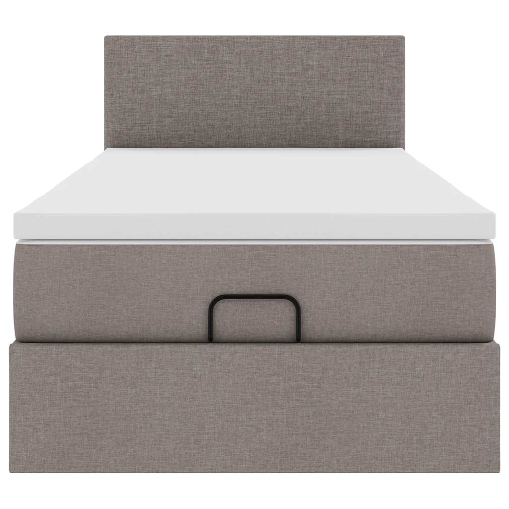 Struttura Letto Pouf con Materasso Tortora 90x190 cm in Tessuto | homemem39