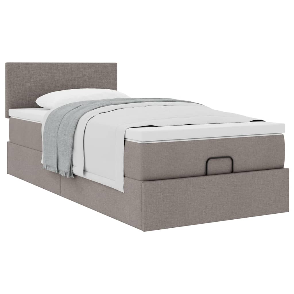 Pouf Letto con Materasso Tortora 90x200 cm in Tessuto | homemem39
