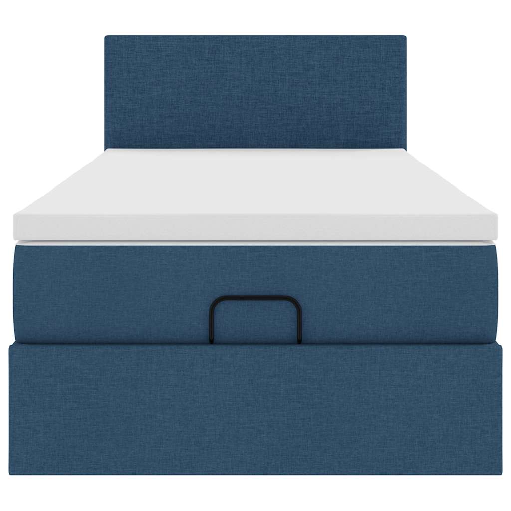 Pouf Letto con Materasso Blu 90x200 cm in Tessuto | homemem39
