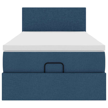 Pouf Letto con Materasso Blu 90x200 cm in Tessuto | homemem39