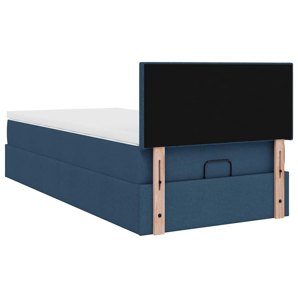 Pouf Letto con Materasso Blu 90x200 cm in Tessuto | homemem39