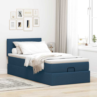 Pouf Letto con Materasso Blu 100x200 cm in Tessuto | homemem39