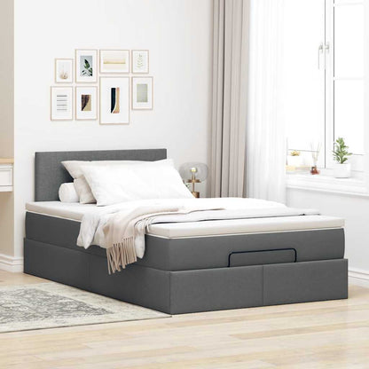 Pouf Letto con Materasso Grigio Scuro 120x190 cm in Tessuto | homemem39