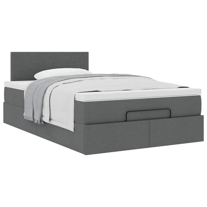 Pouf Letto con Materasso Grigio Scuro 120x190 cm in Tessuto | homemem39