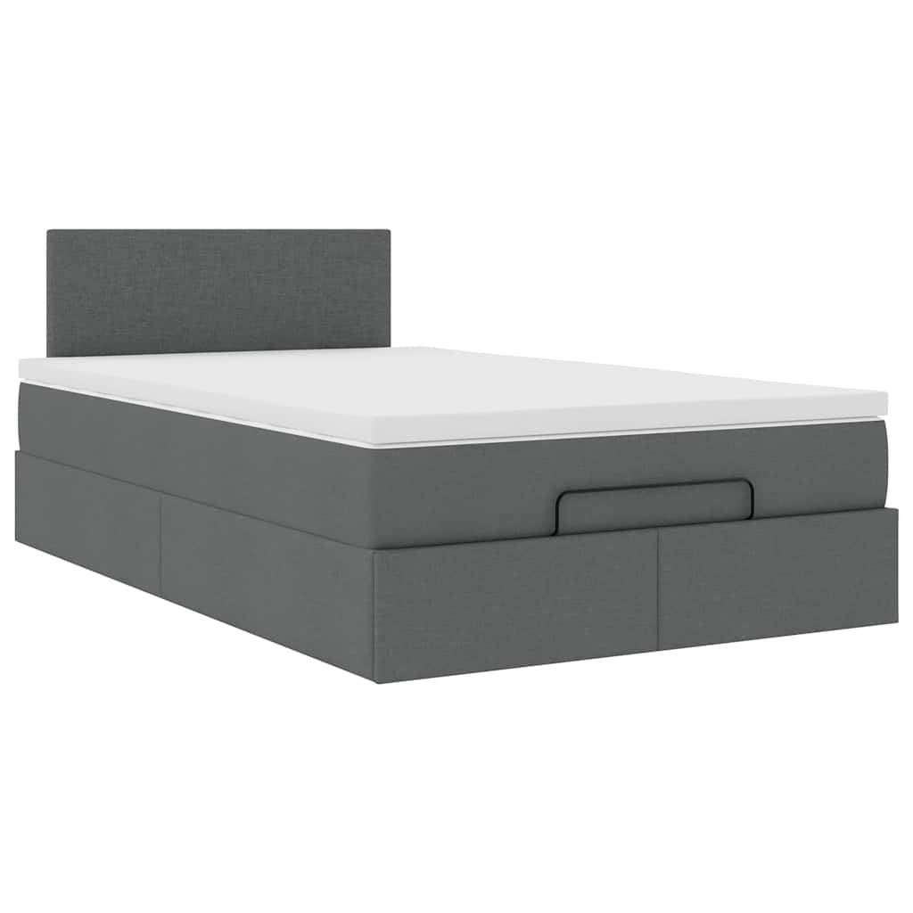 Pouf Letto con Materasso Grigio Scuro 120x190 cm in Tessuto | homemem39