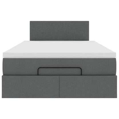 Pouf Letto con Materasso Grigio Scuro 120x190 cm in Tessuto | homemem39