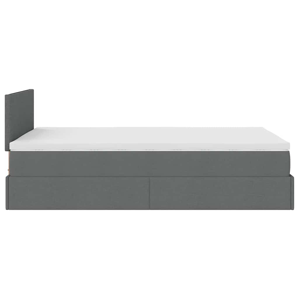 Pouf Letto con Materasso Grigio Scuro 120x190 cm in Tessuto | homemem39