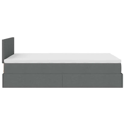 Pouf Letto con Materasso Grigio Scuro 120x190 cm in Tessuto | homemem39