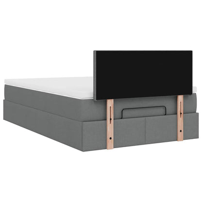 Pouf Letto con Materasso Grigio Scuro 120x190 cm in Tessuto | homemem39