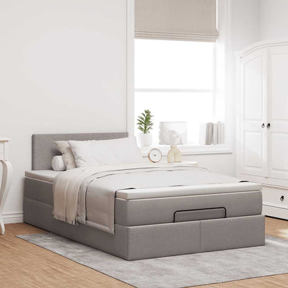 Struttura Letto Pouf con Materasso Tortora 120x200cm in Tessuto | homemem39